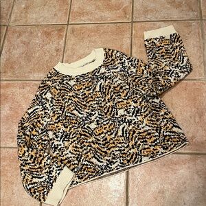 Rachel Comey black and orange knit crew sweater